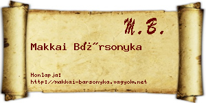 Makkai Bársonyka névjegykártya